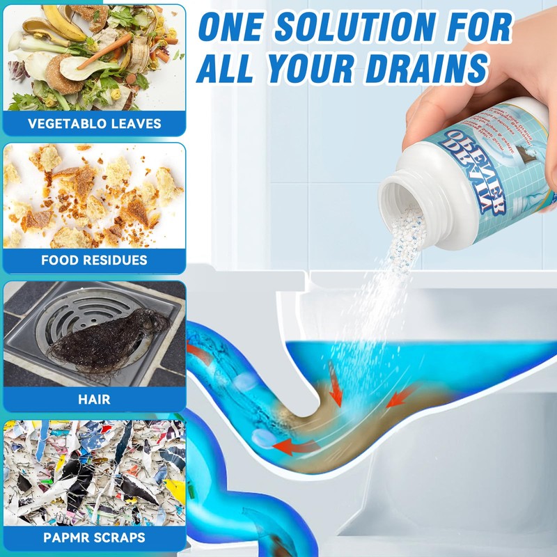 Drain Clog Cleaner for Shower and Sink, 260g Pipe Build-Up