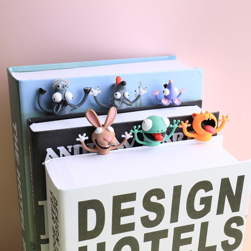 Funny 3D Cartoon Animal Bookmark Cartoon Bookmark with Flat Body