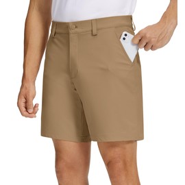 Willit Men's Golf Shorts Stretch Work Dress Shorts Quick Dry Athletic Casual Shorts with Pockets 7" Deep Khaki 38W