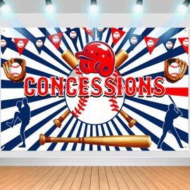 Baseball Party Decorations Banner Baseball Concessions Banner Baseball Party Supplies Large Sports Themed Birthday Backdrop for Boys Kids Teens Baseball Birthday Holiday Party Favor