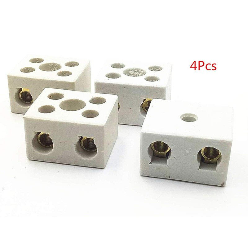 4Pcs Insulation High Temp Porcelain Ceramic Terminal Block AC 380V