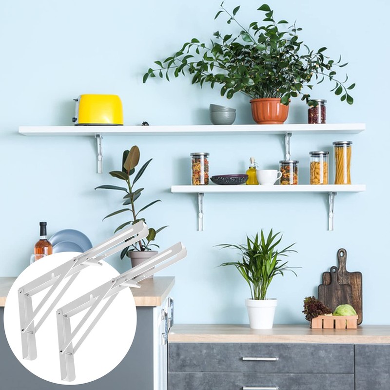 Folding Console Heavy Duty 300 mm, Pack of 2 Stainless