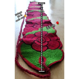 Mexican Belt Sash 33 Inches & 22 Inches String Beautiful Floral Desing Traditional Fiesta Party, Traditional, One Size