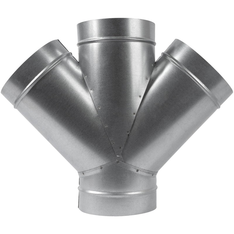 6" Inch W-Shape Ducting Splitter - 45 Degree Galvanized Steel