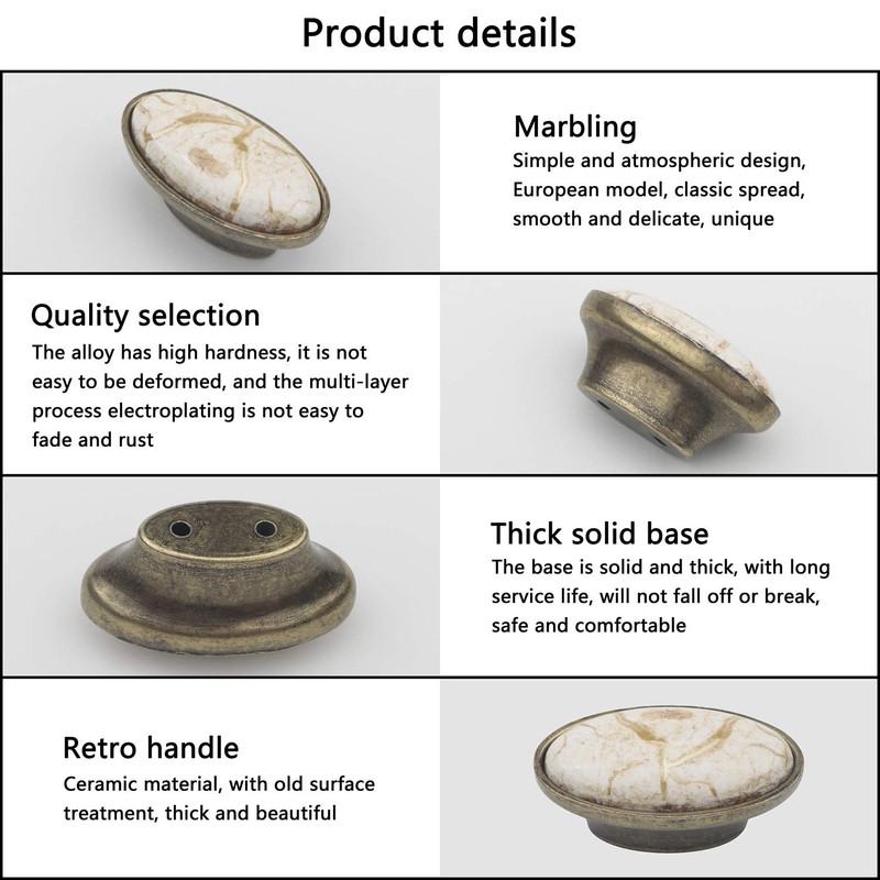 Rowiz 10PCS Vintage Cabinet Knobs Drawer Pulls Small Zinc Alloy