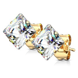 Autiga® Stud Earrings Cubic Zirconia Stainless Steel Women Men Earrings Crystal, Crystal