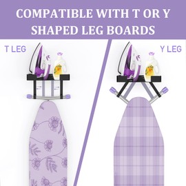 JUYSON Ironing Board Holder Wall Mount for T&Y Leg Ironing Board Hanger, Adjustable Wall Mounted Ironing Board, Iron Holder Wall Mounted for Laundry Room