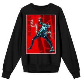 Bioworld Kaiju No. 8 Hafka Habino Kaju Form Lightning Crew Neck Long Sleeve Black Adult Sweatshirt-XXL