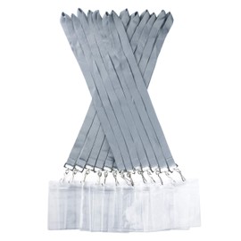 12 Pack Cruise Lanyard with Waterproof ID Card Holder, Colorful Durable Lanyard with Badge ID Card Holder (Gray, 12 Pack)