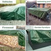 Tarps Heavy Duty Waterproof, Green/Silver 8Mil Polyethylene Tarp Cover with