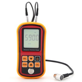 Digital Ultrasonic Thickness Gauge GM100 Large LCD Display Sound Speed Meter Auto Calibration 5MHz 1.2-225mm(Steel) for Metal Steel Plate Plastic Ceramic (Without Battery)
