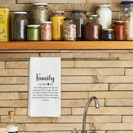 Qpenm Family Definition Decorative Kitchen Towels, Gifts for Family Members Hand Towels for Bathroom Decor, Housewarming Gifts Dish Tea Towels for Kitchen Decor, 16x24 Inch