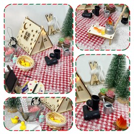 Gnome Door Set with 70 cm Fairy Lights, 38 Pieces Miniature Gnome Accessories Christmas, Gnome Door Accessories, Gnome Set Christmas Complete, DIY Gnome Set Christmas Decoration, Advent Decorations