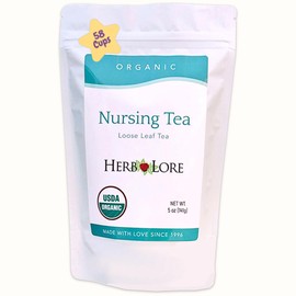 Herb Lore Organic Nursing Tea - 58 Servings - Loose Leaf - Fenugreek Free Lactation Tea with Moringa for Breastfeeding Moms