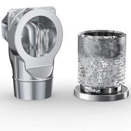 JEEVONY Magnetic Dryer Vent Coupling DV90 Airtight Seal Dryer Vent Connector Kit Easy to Clean Quick Connector Including a 2.6ft 4" Duct and two Clamps(Aluminum M)