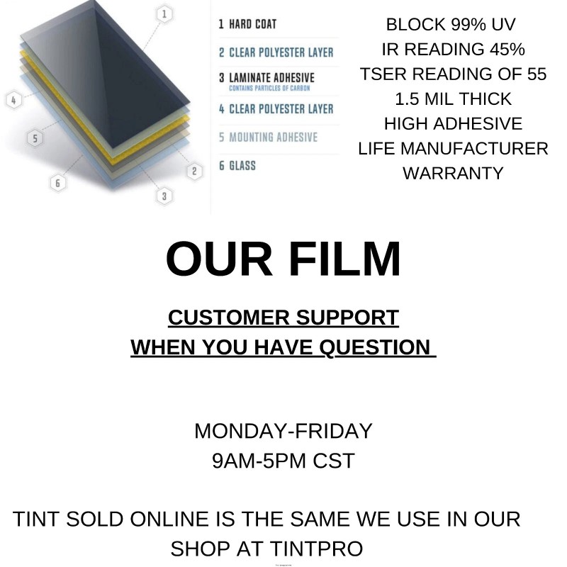 TintPro Nano Carbon Window Tint fits Ford Transit Van Low