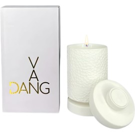 Van Dang Moonscape Candle Texturized Crater Surface Luxury Aromatherapy Porcelain Decor Notes of Pink Pepper, Jasmine, Sambac, Musk & Amber Long Lasting 80 Hour Burn Time 330g (Acid Washed Dream)