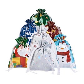 sishunhang 30PCS Christmas Gift Bags, Assorted Sizes Small Medium Large Jumbo,Santa Gift Wrap Bags For Xmas Party Favors,Christmas Presents (30)