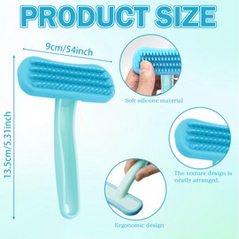 1Pcs Rabbit Bunny Soft Brush, Practical Brush for Rabbits Grooming, Soft Silicone Small Animal Massage Comb, Bunny Grooming Kit Supplies Suitable for Cats Puppies & Other Pets(Blue)