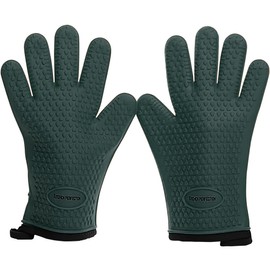 Kitchen perfection XL Silicone Smoker Oven Gloves-Extreme Heat Resistant BBQ Gloves-Handle Hot Food Right on Your Grill Fryer&Pit|Waterproof Grilling Cooking Baking Mitts|Superior Value Set+3 Bonuses