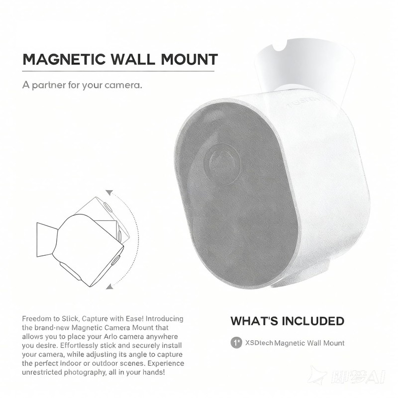 Magnetic Wall Mount Compatible with Arlo Pro 5S 2K, Pro