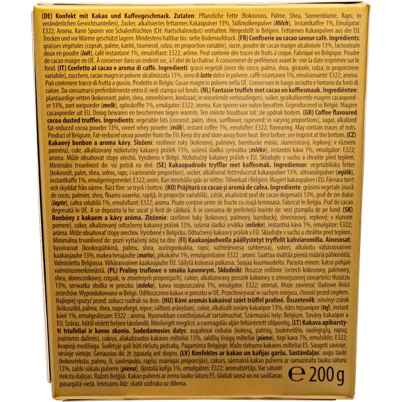 Maitre Truffout, Coffee Flavored Fancy Cocoa Dusted Truffles, 7.05oz/200g, Belgian