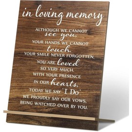 Memorial Table Sign for Wedding, Acrylic Wooden Wedding Reception Signs, Sympathy Gift in Loving Memory Wedding Sign, Wedding Memorial Signs for Wedding Gift Anniversaries Reunions(Classic) Decor Heaven - Color: Elegant