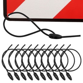 Luggage Straps for Warning Sign Italy and Spain, Pack of 10 Elastic Tie Down Straps Warning Board, 50 cm x 5 mm Tensioning Rubber Adjustable Length for Fixing Signs, Bicycles, Motorcycles, Canvases