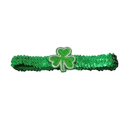 nqyuo St.Patrick's Shamrock Sequin Headband Green Clover Hair band Irish Headwear NDSP04 (Green Clover), One Size