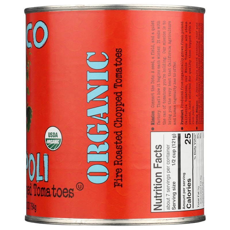 BIANCO DINAPOLI Organic Fire Roasted Chopped Tomatoes, 28 OZ