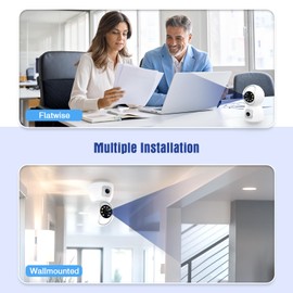 Yopower Dual-Lens Indoor Security Camera, 360° WiFi Home Surveillance Camera, Motion/Cry Detection, Baby Monitor Pet Camera w/10M Color Night Vision, Color Night Vision