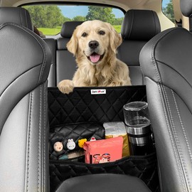 Bark Lover Car Handbag Holder, Seat Back Organizer, Barrier of Backseat Pet Kids, Purse Storage & Pocket, Car Accessories, Mesh Large Capacity Handbag Holder for Car