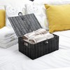 ARPAN Medium Resin Woven Storage Basket Box With Lid &