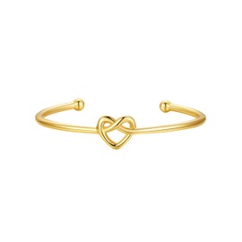 U7 Love Knot Bracelet For Women Wife Gold Plated Womens Cute Heart Bangle Valentines Bracelets Wedding Jewellery