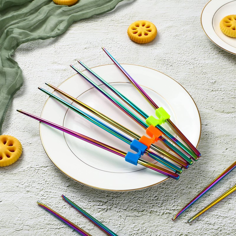 Tessco for you 5 Pairs Training Chopstick Helpers Reusable Chopsticks