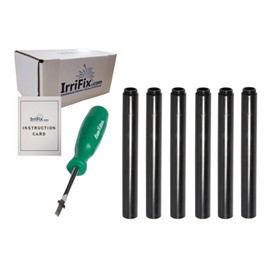 IrriFix Box Set - Rain Bird Popup Riser Extensions 1800EXT | RainBird Universal Sprinkler Extenders 1800-EXT | Set of 6 with Instruction Card & RotorTool Screwdriver