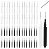 60 Pcs Brow Lamination Brush,Micro Eyebrow Brush with Cap Portable