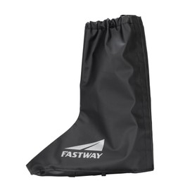 FAST WAY Rain Gaiters, Waterproof Overshoes, Variable Width, Reflective Material, Open Outsole, Taped Front Seam, for Motorcycle, Bicycle & Hiking, L-XXL, black