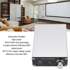 XH M541 Subwoofer Amplifier for Home Theater, Dual Channel Audio Power Amp, 60W Plus 60W Stereo Audio Amplifier with TPA3116D2 Core Technology