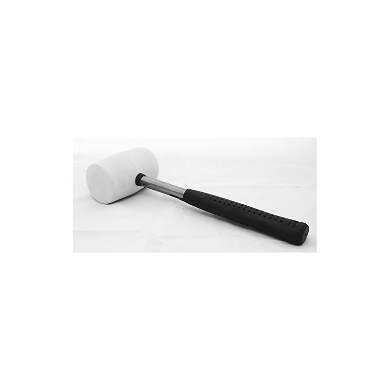 JB_12619 Rubber Mallet 65 mm with Metal Handle Rubberised White