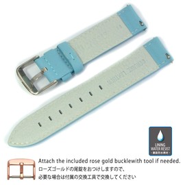 CASSIS Type DW D0029169 Cowhide Leather Watch Strap Back Waterproof Material for Daniel Wellington 1.4 inches (36 mm) Replacement Tool Included, blue