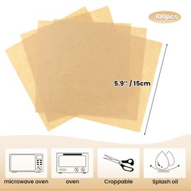 150 Pcs Square Burger Patty Paper 6x6 Inches Non Stick Parchment Paper Unbleached Parchment Paper Sandwich Separators Wrapping Paper for Cookies, Separating Small Burger Patty & Other Foods (Brown)