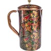 Rastogi Handicrafts Pure Copper Jug Screen Printed pitcher (1 Pitcher)