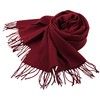 Rotfuchs Woven Scarf Plain Herringbone Fashionable Carmine Red 100% Wool