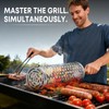 Rolling Grill Basket for Outdoor Grill, BBQ Cage for Vegetable/Veggies