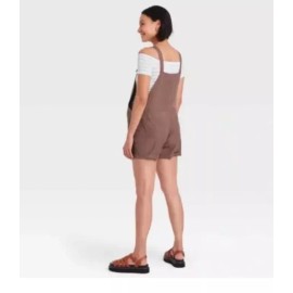 Ingrid & Isabel Isabel Maternity Overall Shorts by  Ingrid & Isabel - Brown - Size XL New