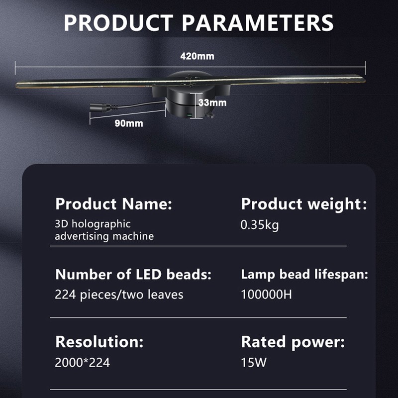 420mm Ultra-thin 3D Holographic Advertising Machine 3D Imaging Holographic Advertising
