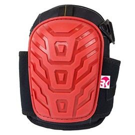RK Safety RK-KP11 Knee Pads with Heavy Duty Foam Padding and Comfortable Gel Cushion with Adjustable Strong Dual Straps (Red)