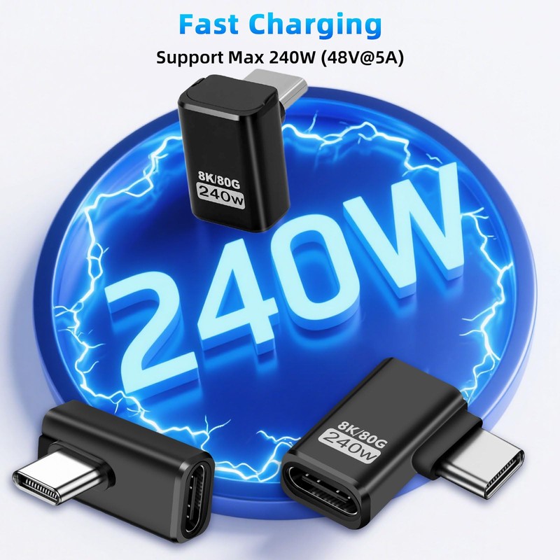 Puiseno USB-C Adapter, Supports Thunderbolt 5, 240 W, 80 Gbps,