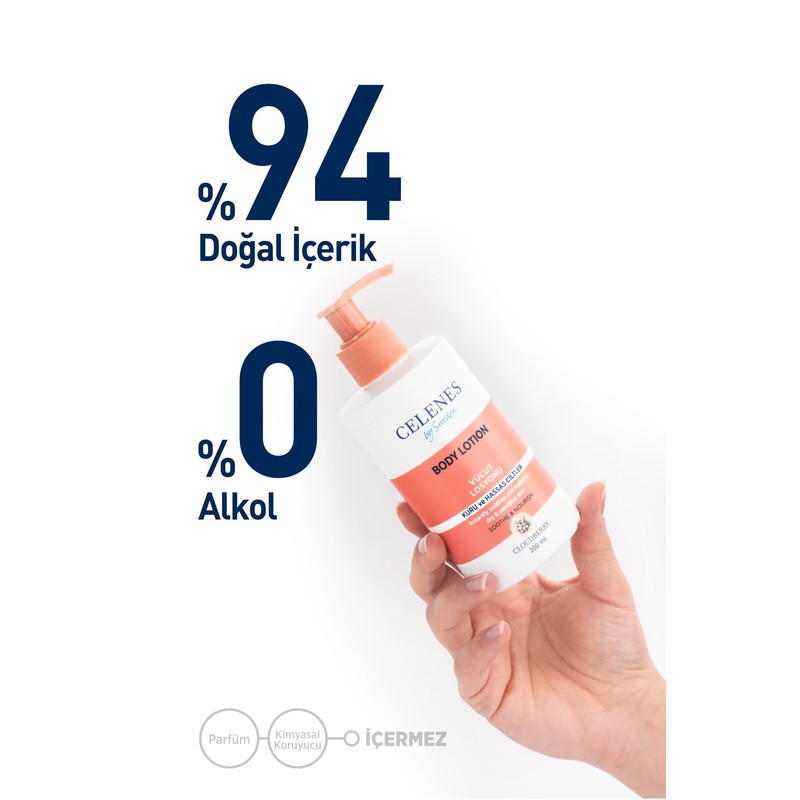 Celenes Cloudberry Vücut Losyonu Kuru/Hassas Ciltler Parfümsüz (200 ml)